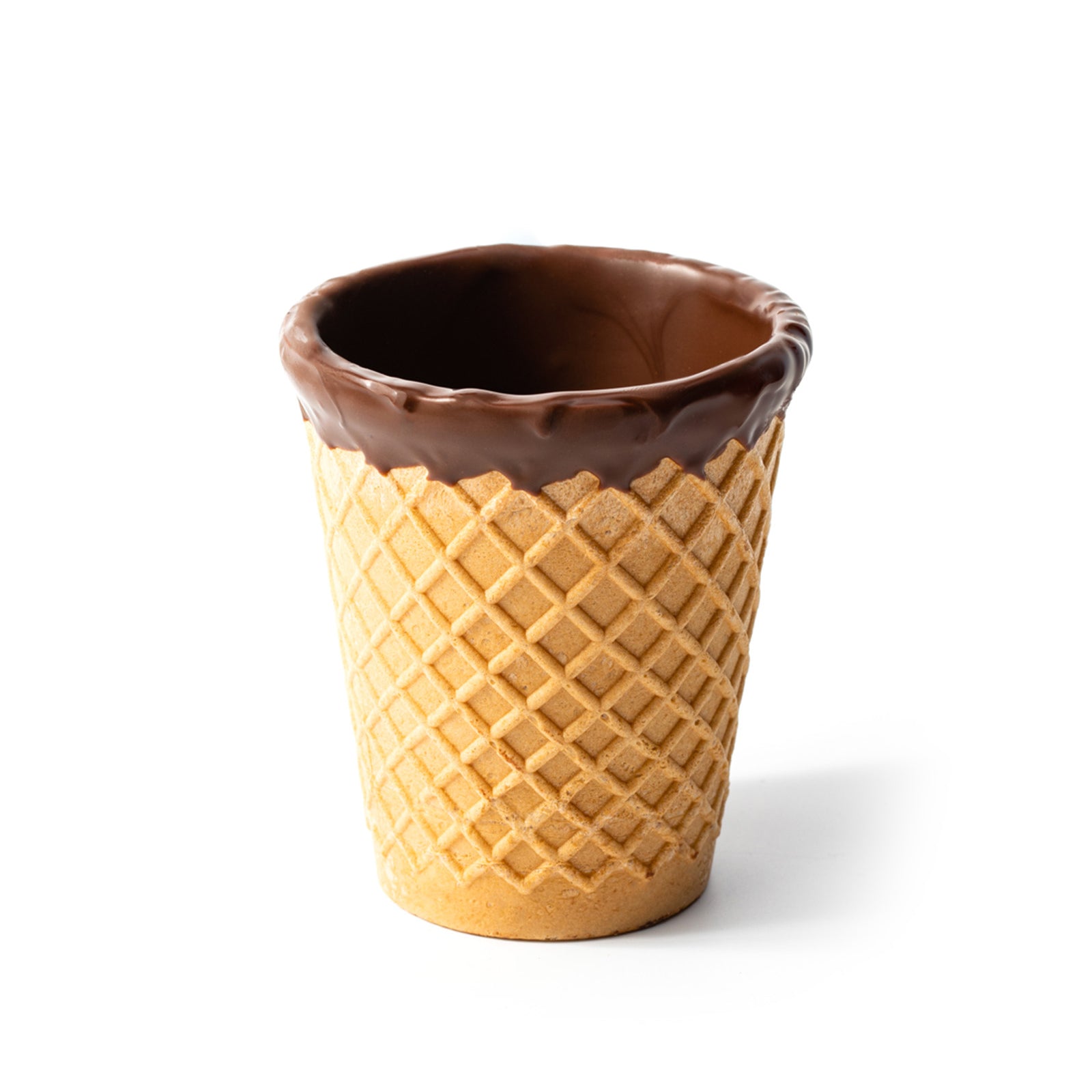 Chocup チョカップ 食べれるワッフルカップ ダークチョコレートコーティング 120ml x 6個 made in Italy