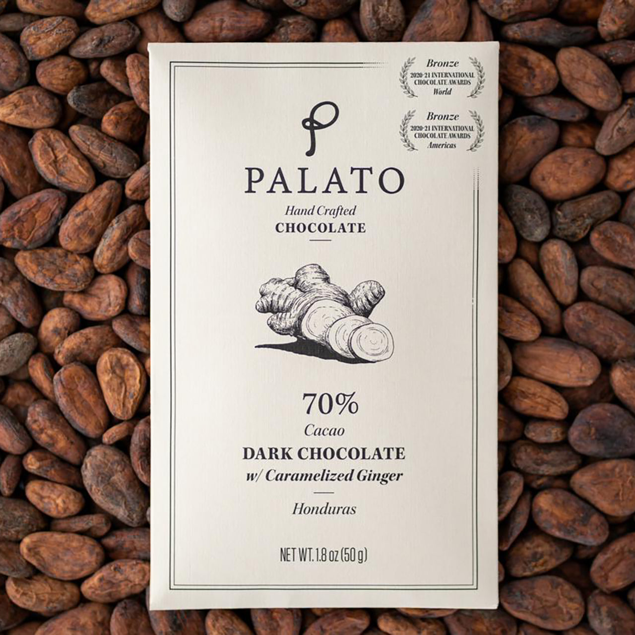 Palato Chocolate パラトチョコレート 70%カカオ ダークチョコレートキャラメライズジンジャー