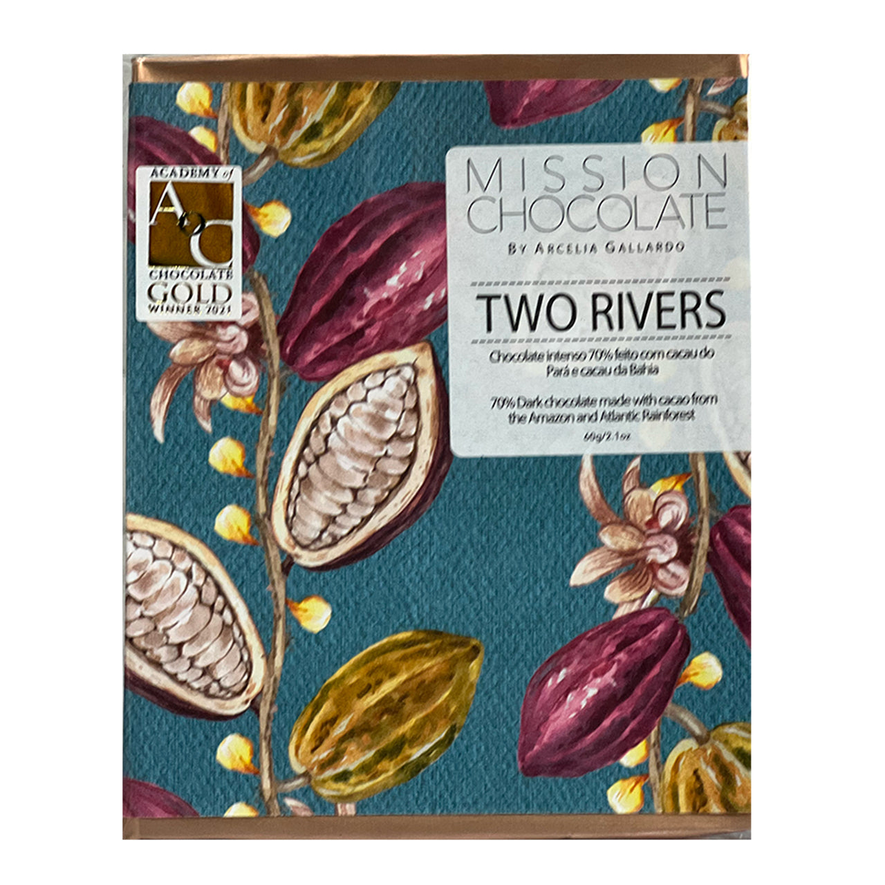 MISSION CHOCOLATE ミッションチョコレート トゥーリバースダークチョコレート70% アマゾン&⼤⻄洋熱帯⾬林産カカオ使⽤（Two Rivers）