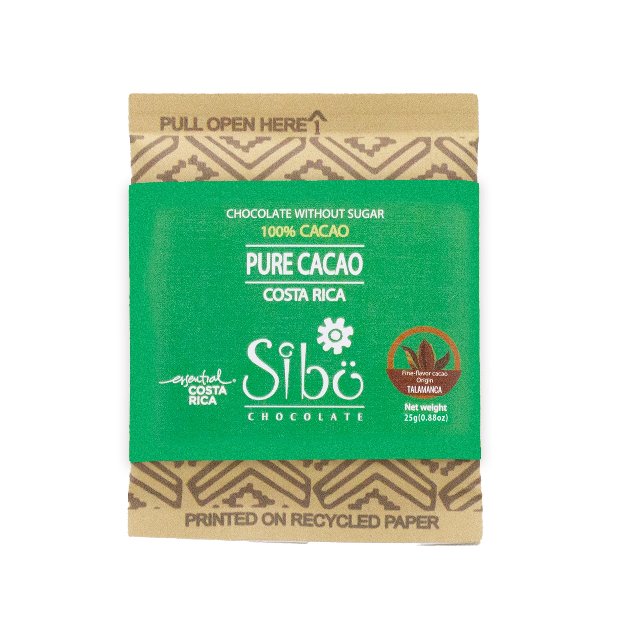 SibuChocolate シブチョコレート ノンシュガーピュアチョコレート カカオ100% 25g